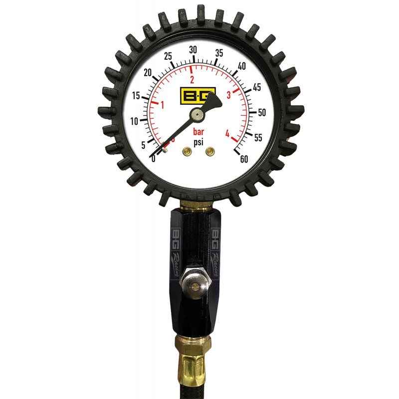 BG Racing 2.5 Inch Tyre Pressure Gauge 060 PSI / 04 BAR
